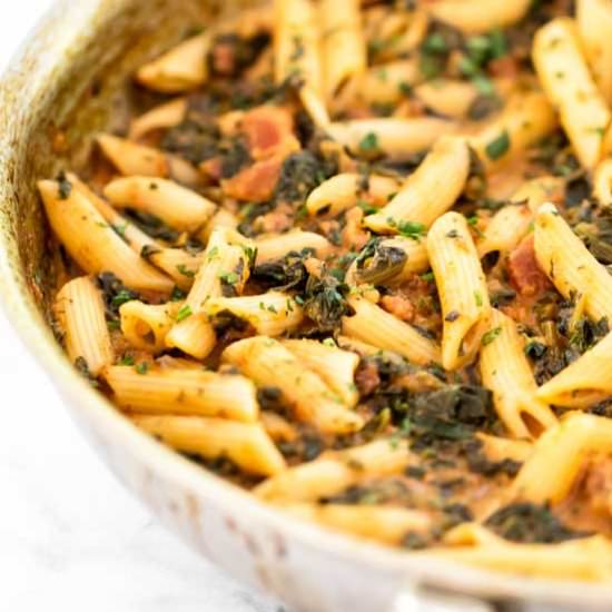 Spinach Penne with Pancetta