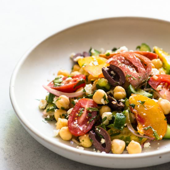 Greek Salad with Chickpeas