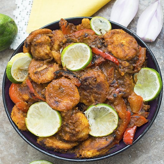 Fried Plantains in Tomato Gravy