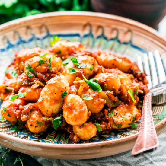 Sausage Leek Ragu Gnocchi