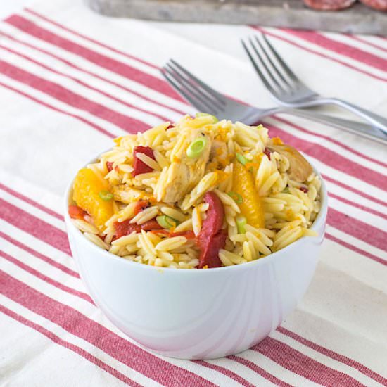 Orange Chicken Orzo Salad