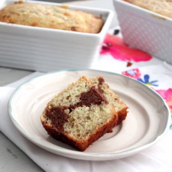 Banana Brownie Swirl Cake