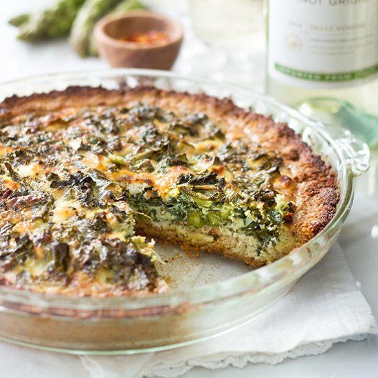 Kale, Asparagus, & Chèvre Quiche