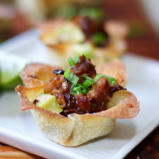 Crispy Pork Belly Wonton Cups