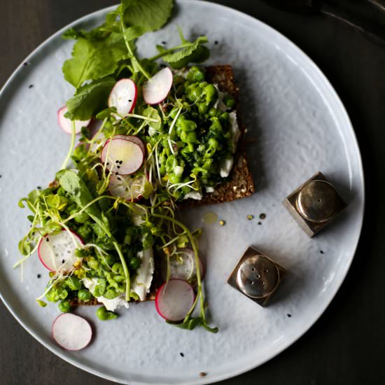 Pea Ricotta Canape