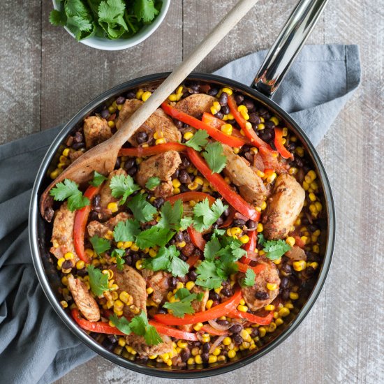 Skillet Chicken with Black Beans