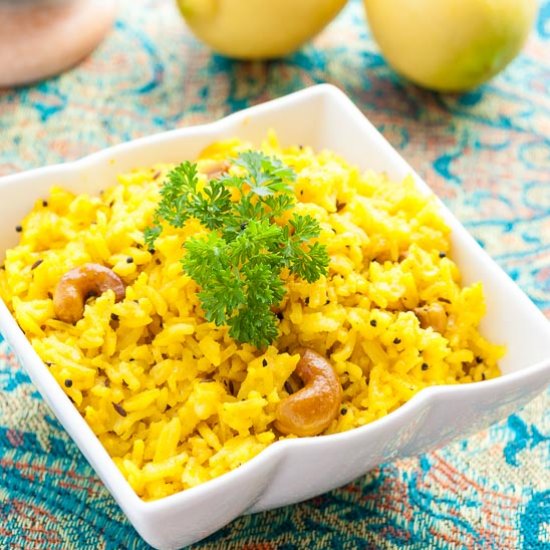 Lemon Rice with Cashew Nuts