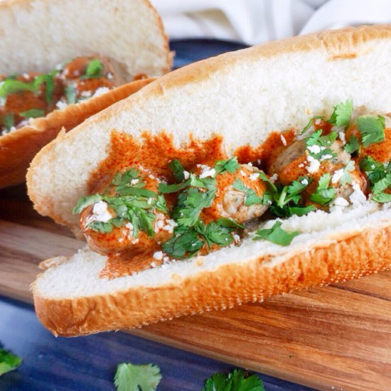 Tikka Masala Chicken Meatball Subs