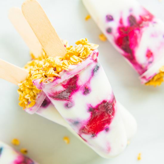 Coconut Yogurt Parfait Popsicles