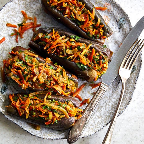 Veggie Stuffed Eggplant