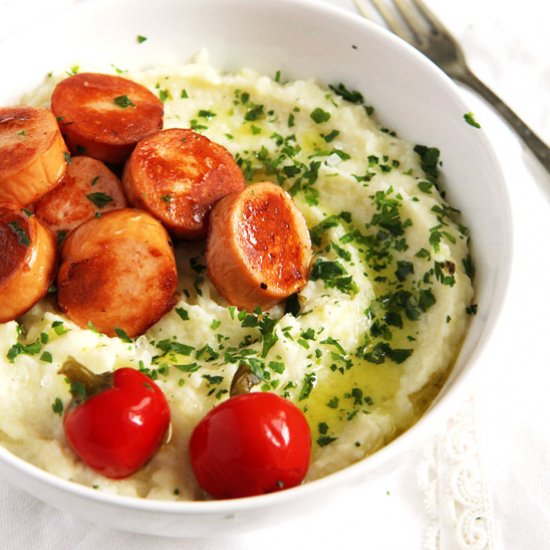 Mashed Cauliflower and Potatoes