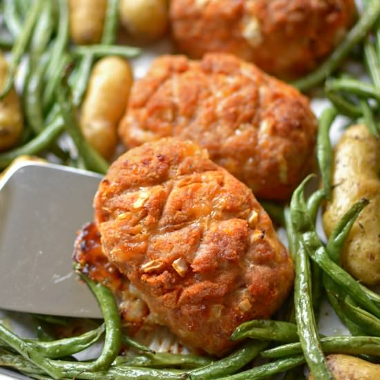 Sheet Pan Mini Turkey Meatloaf