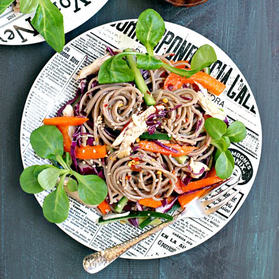 Soba Noodle Salad with Chicken