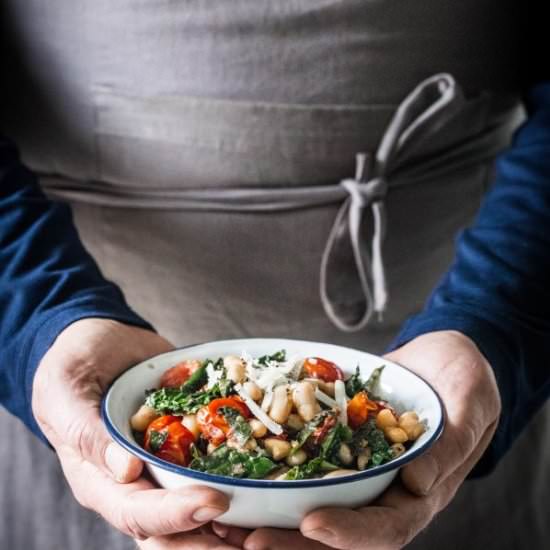 Tomato, White Bean, Kale Salad