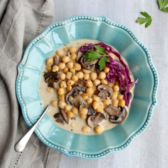 Black Pepper Mushroom Chickpea Soup