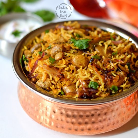 Chettinad Mushroom Biryani