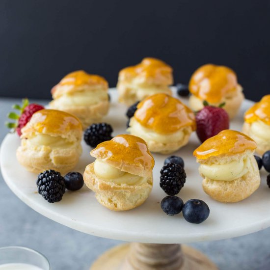 Profiteroles with Fresh Berries