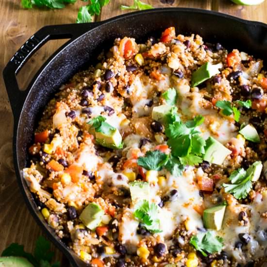 Cheesy Mexican Quinoa Skillet