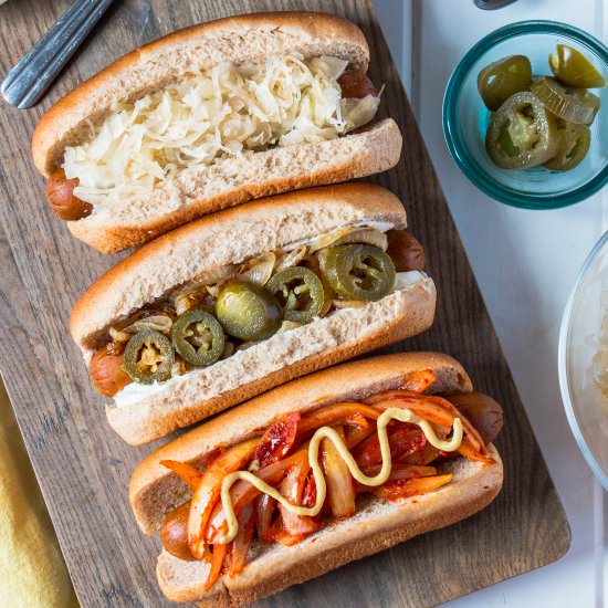 All-American Hot Dogs, Three Ways