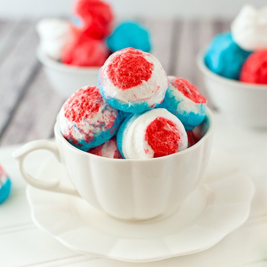 Red, White and Blue Meringues