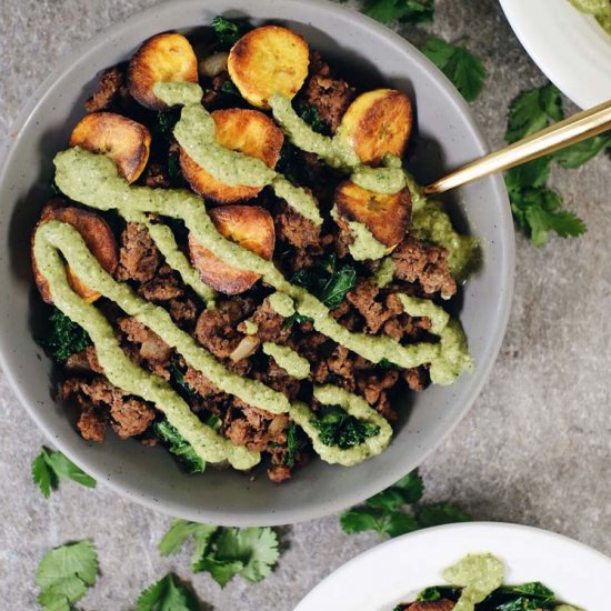 Ground Beef & Plantain Bowls