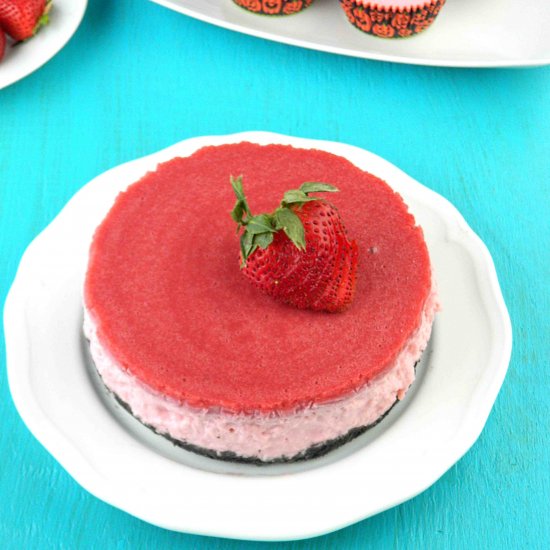 No Bake Strawberry Jello Cheesecake