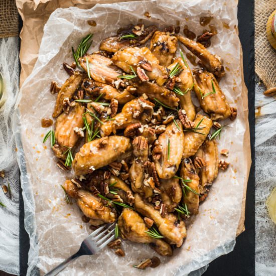 Honey Bourbon Chicken Wings