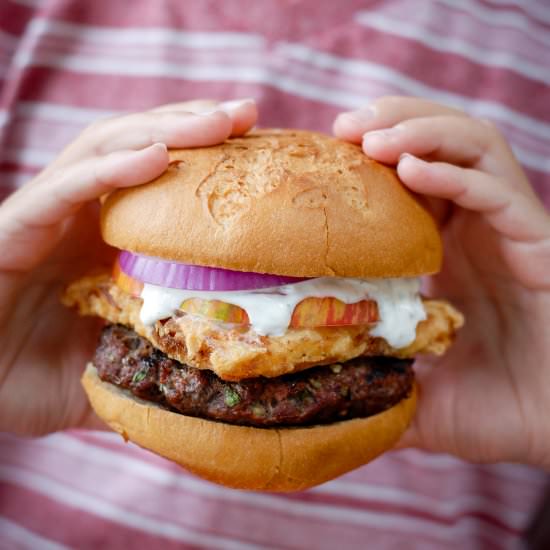 Kofta Burger with Fried Feta