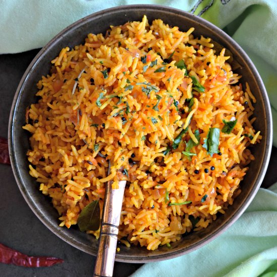 South Indian Style Tomato Rice