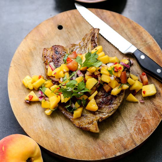 Grilled Pork with Peach Salsa