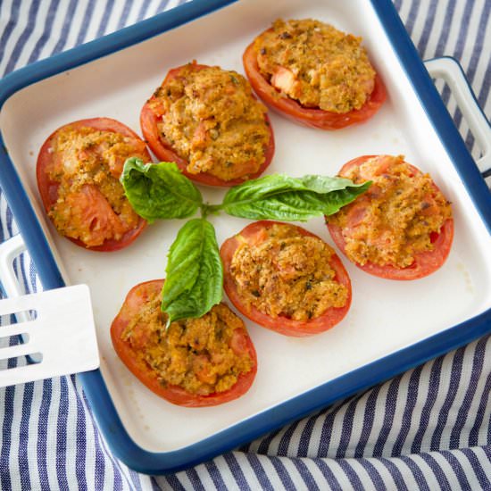 Asiago Cheese Stuffed Roma Tomatoes