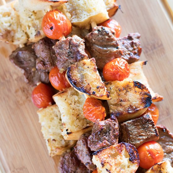 Steak & Garlic Bread Kabobs