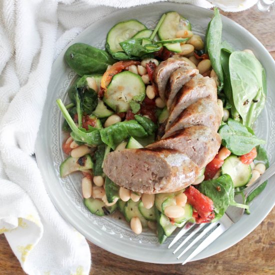 Marinated Zucchini and White Beans