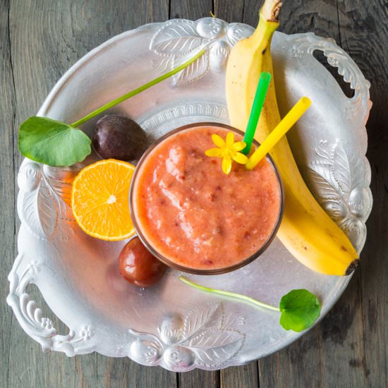 Plum, Banana and Orange Smoothie