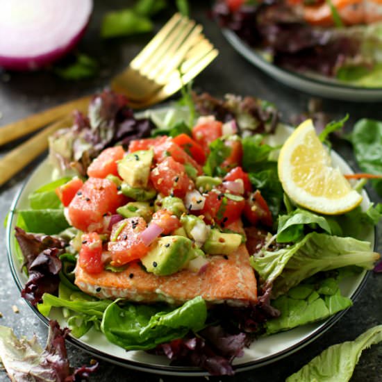 Seared Salmon w/ Watermelon Tomato