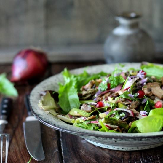 Mushroom, Lentil  & Asparagus Salad