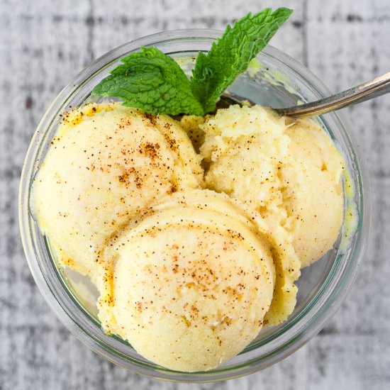 No Churn Pineapple Chile Sorbet