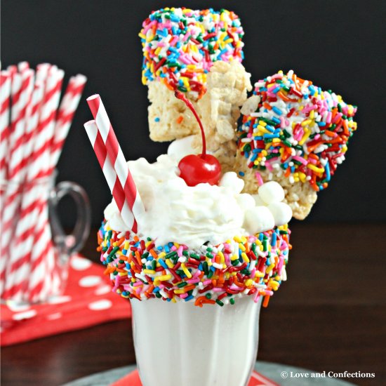 Rainbow Rice Krispies Milkshake