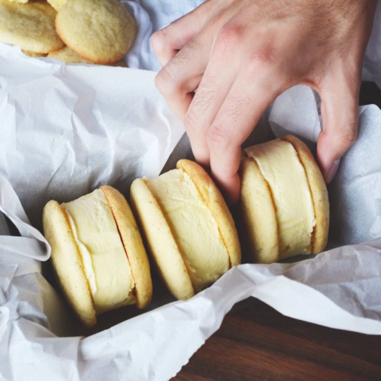 Lilac Ice Cream Sandwiches