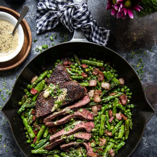 One-Skillet Coffee Rubbed Steak