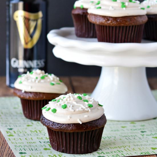 Chocolate Guinness Frosted Cupcakes