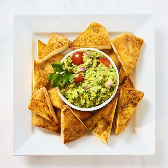 Zesty Guacamole with Spiced Pita