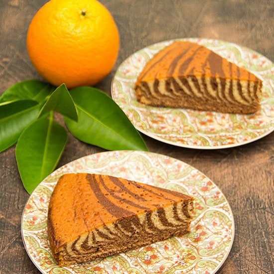 Chocolate & Orange Zebra Cake