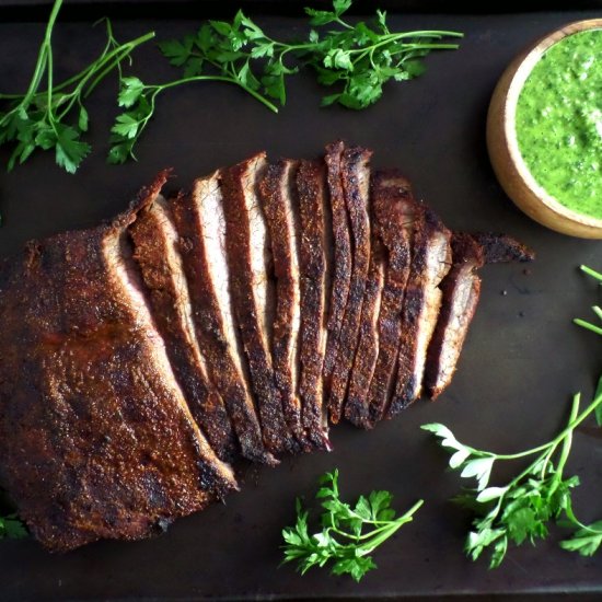 Grilled Steak with Chimichurri Sauce