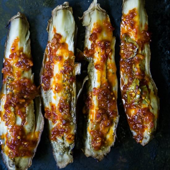 Roasted Eggplants with Sambal