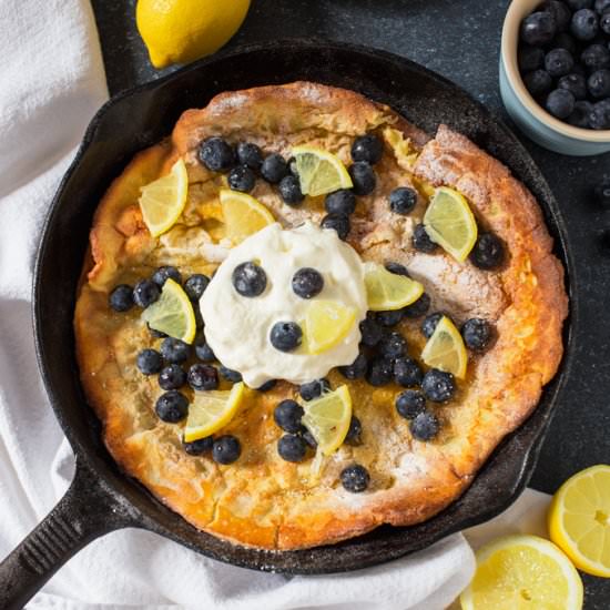 Lemon Blueberry Dutch Baby Pancake