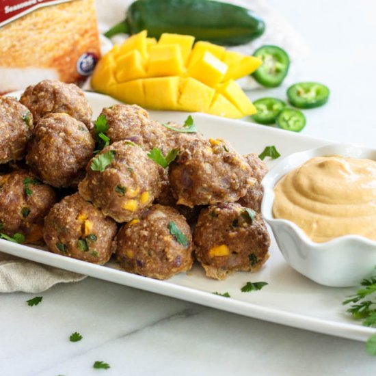 Mango Meatballs with Cashew Sauce