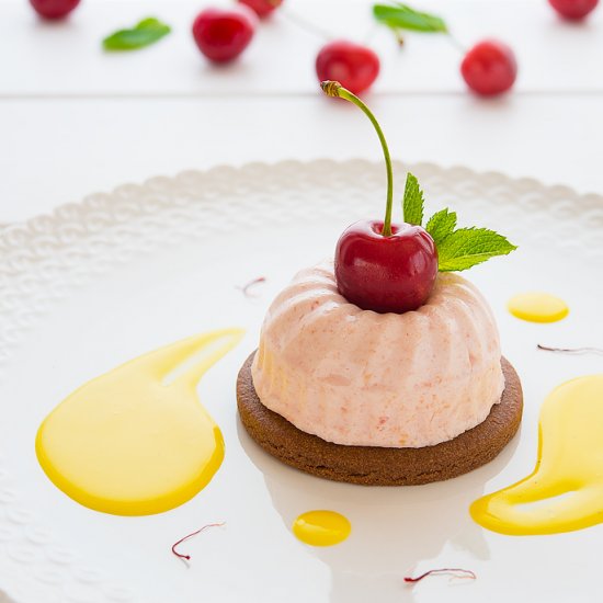 Cherry Mousse on Sablé Biscuit