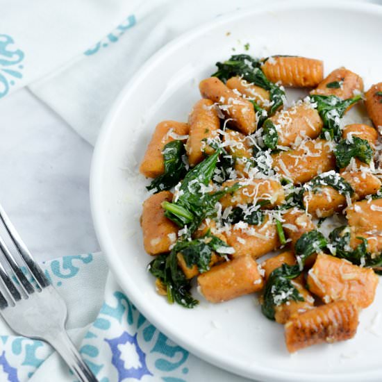 Sweet Potato Gnocchi with Spinach