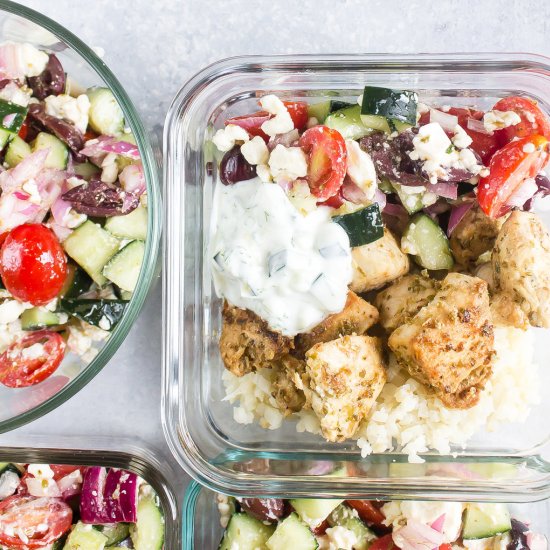 Low-Carb Greek Chicken Bowls